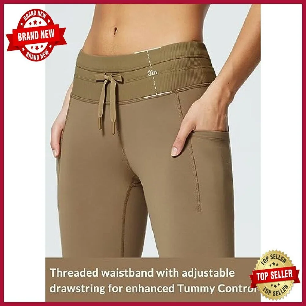 Fleece Lined Thermal Leggings High Waist Water Resistant Pockets